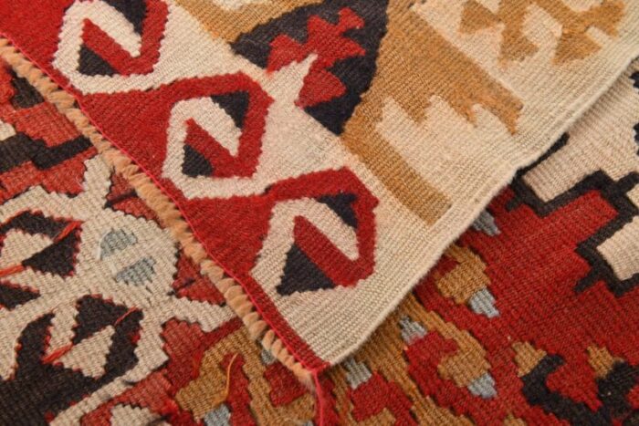 vintage turkish wool kilim rug 16