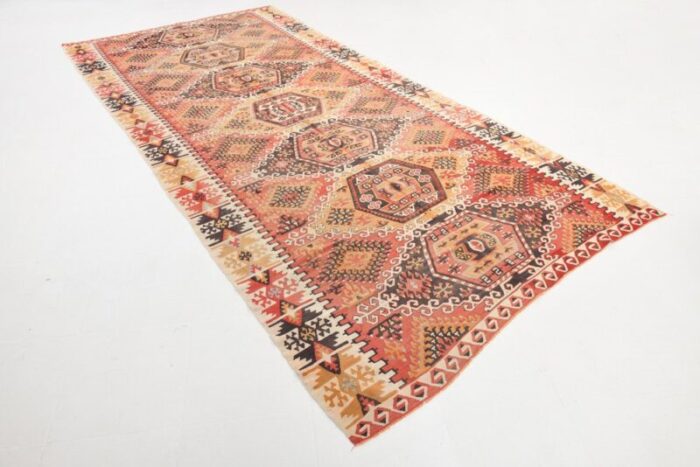 vintage turkish wool kilim rug 3 3