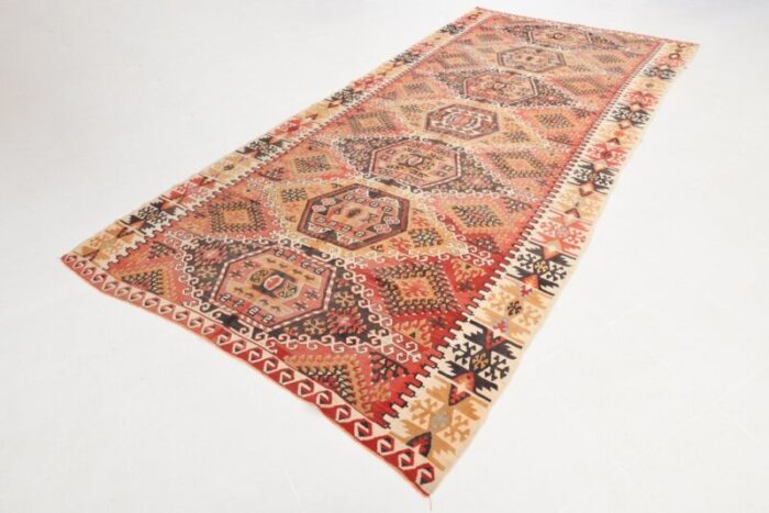 vintage turkish wool kilim rug 4 3