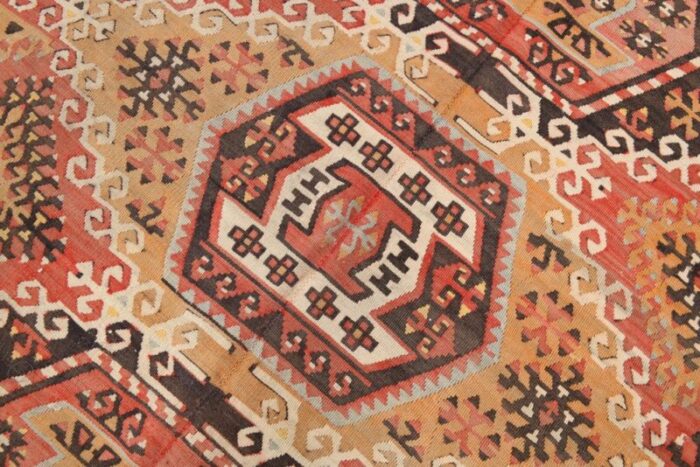 vintage turkish wool kilim rug 7 3