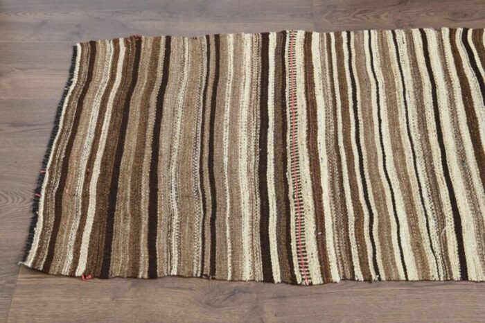 vintage turkish wool kilim runner rug 6