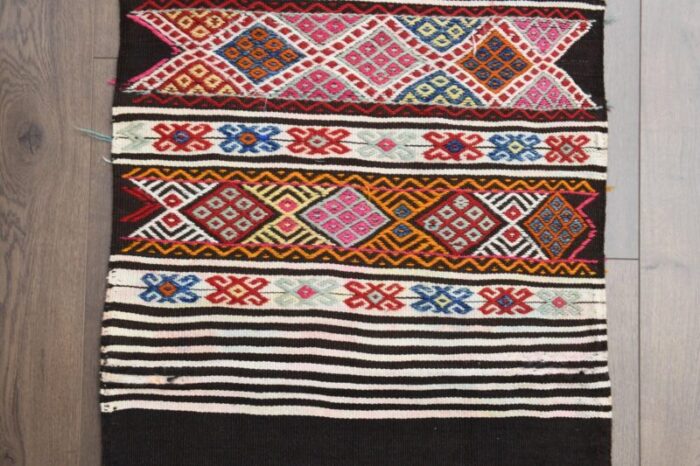 vintage turkish wool oushak kilim runner 7