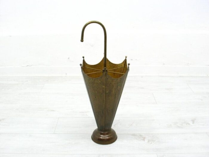 vintage umbrella stand in metal 1970s 5634