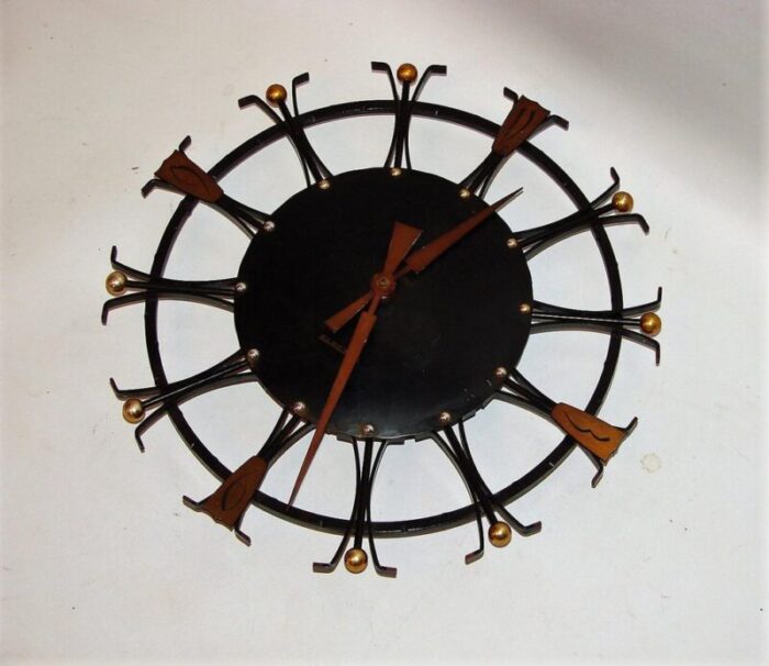 vintage wall clock from electro ducado 1970s 3