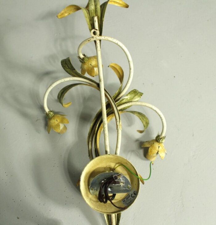 vintage wall light in iron and murano glass 2000s 1066