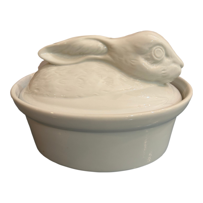 vintage wcl pottery china white bunny rabbit tureen or covered dish 2519