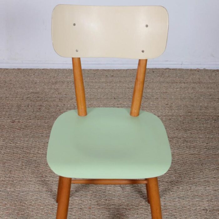 vintage wooden chair from ton 1960s 0249