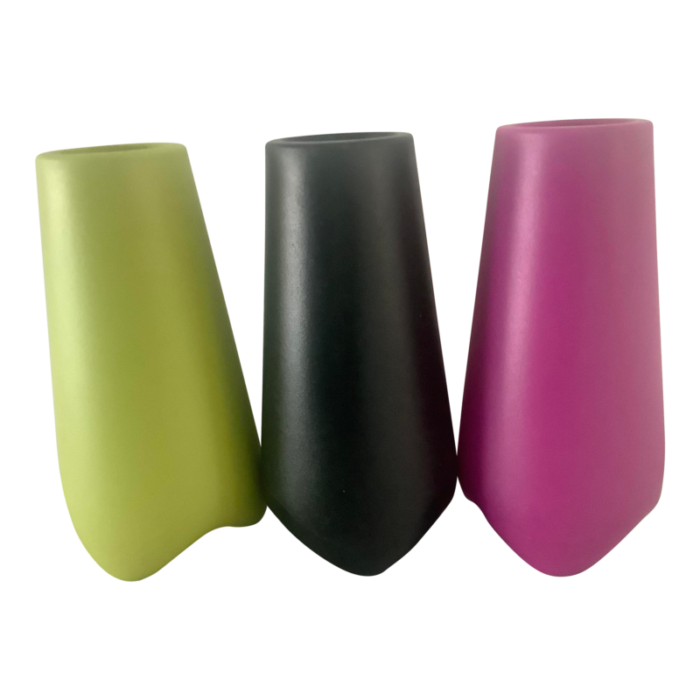 vondom vlek planter vases in black fushia pink lime yellow set of 3 8471