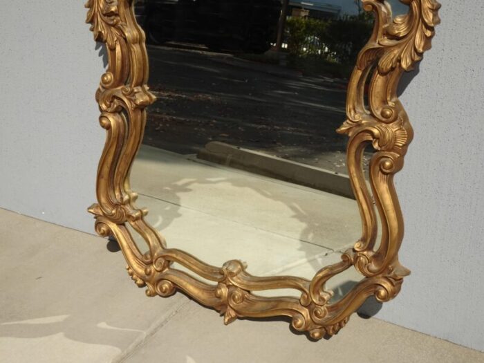 vtg large gold wall mantle mirror french rococo louis xvi ornate flourishes 1753