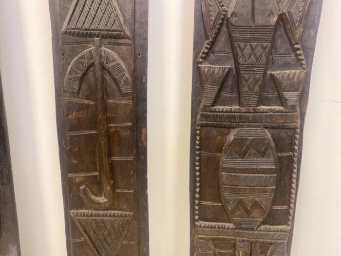 wall plaques in carved african wood set of 3 2