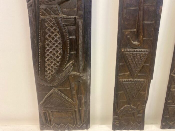 wall plaques in carved african wood set of 3 5