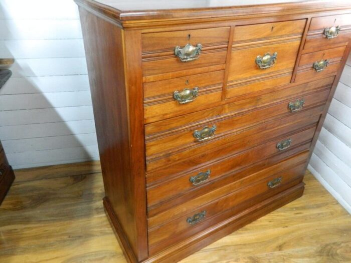 walnut chest of drawers with top hat drawer 1870s 0062