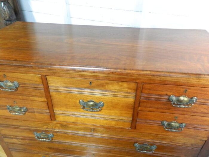 walnut chest of drawers with top hat drawer 1870s 0148