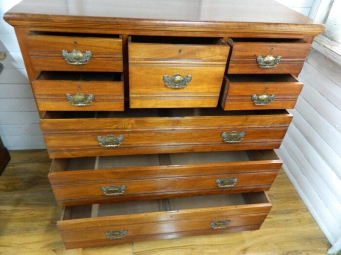 walnut chest of drawers with top hat drawer 1870s 5881