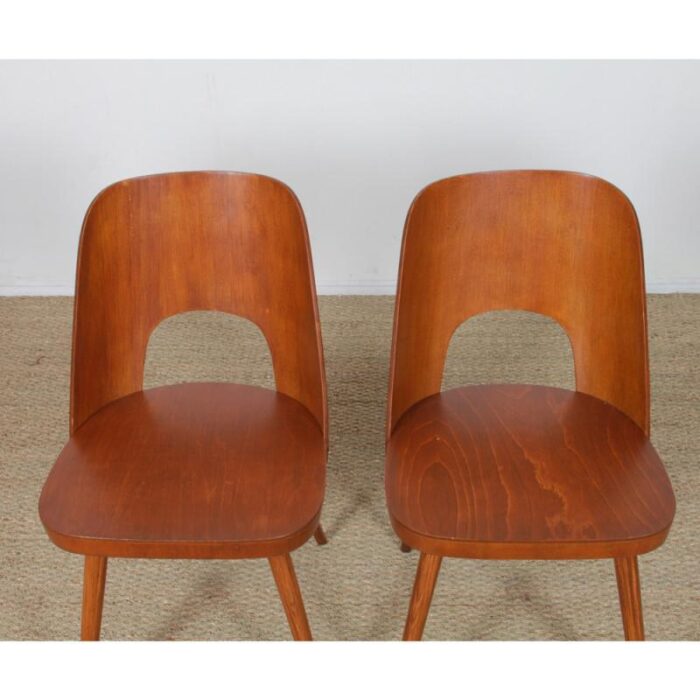 wooden chairs by oswald haerdtl for ton 1960s set of 4 8070