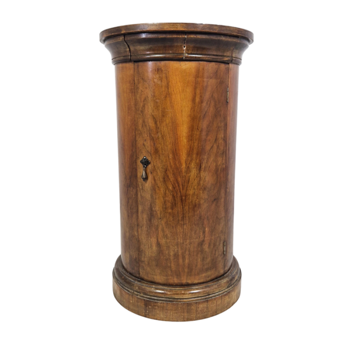 wooden cylinder bedside table 1950s 1083