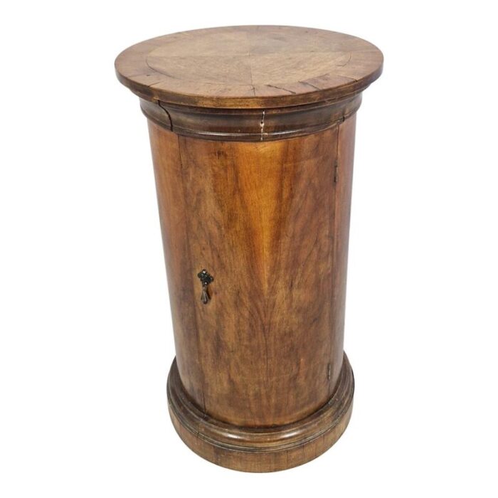 wooden cylinder bedside table 1950s 1794