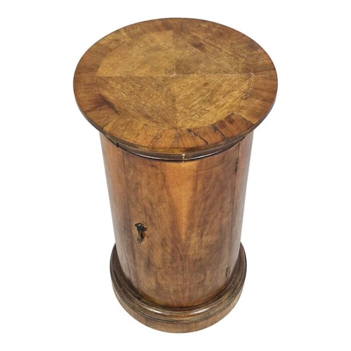 wooden cylinder bedside table 1950s 4106