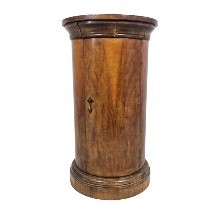 wooden cylinder bedside table 1950s 7416