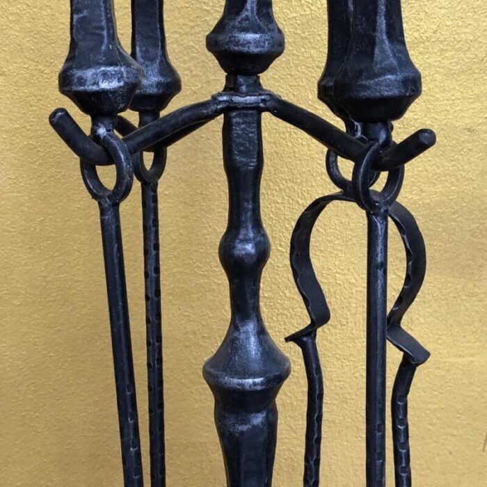 wrought iron fireplace set 1940s set of 4 5255